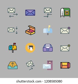 mail icon set. vector set about mailing, mailbox, email and open box icons set.