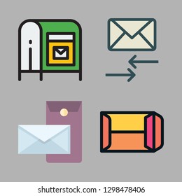 mail icon set. vector set about email, postal and mailing icons set.
