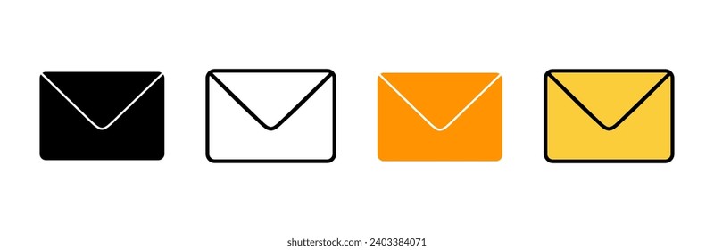 Mail icon set vector. email sign and symbol. E-mail icon. Envelope icon