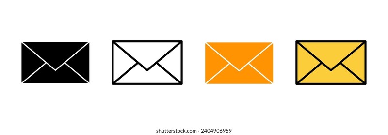 vector de conjunto de iconos de correo. signo y símbolo de correo electrónico. Icono de correo electrónico. Icono de sobre