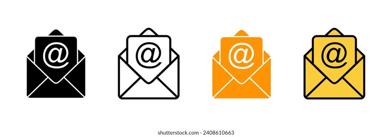 Mail icon set vector. email sign and symbol. E-mail icon. Envelope icon