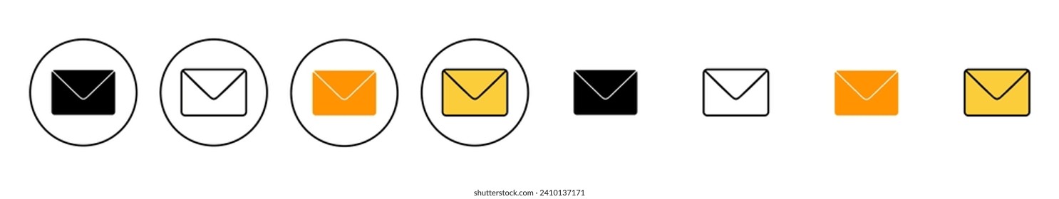 Mail icon set vector. email sign and symbol. E-mail icon. Envelope icon