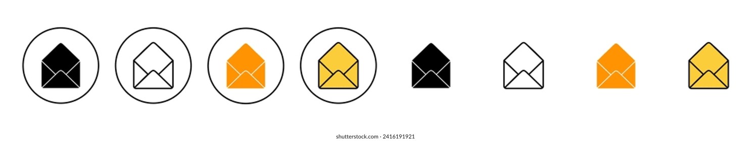 E-Mail-Symbol-Set-Vektorgrafik. E-Mail-Zeichen und -Symbol. E-Mail-Symbol Envelope-Symbol