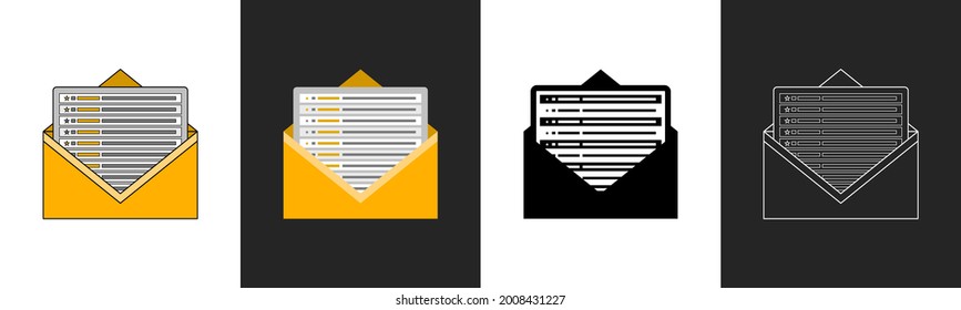 E-Mail-Symbol gesetzt. Vektorgrafik.