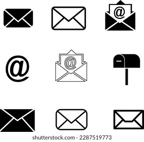 Mail icon set vector illustration on white background..eps