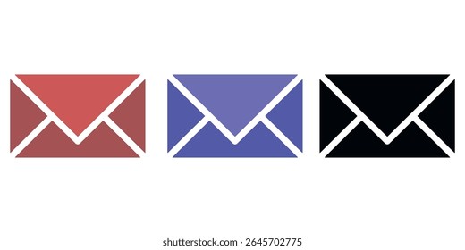 Conjunto de iconos de correo. Ilustración vectorial.