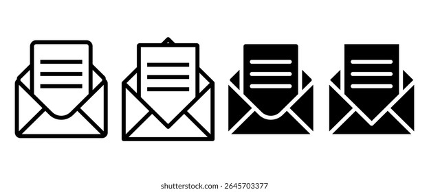 Mail icon set. Vector illustration.