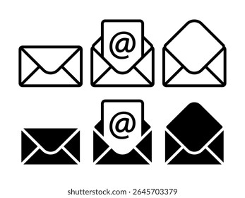Mail icon set. Vector illustration.