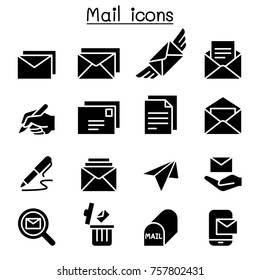 Mail Icon Set Vector Illustration Graphic Design