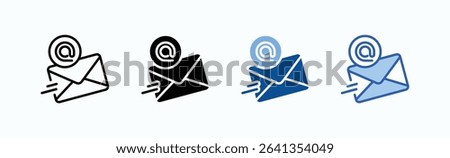 Mail icon sheet multiple style collection isolated vector