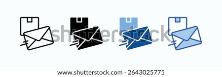 Mail icon sheet multiple style collection isolated vector