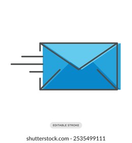 Mail icon, shipping logistics delivery color symbol on white background - vector illustration