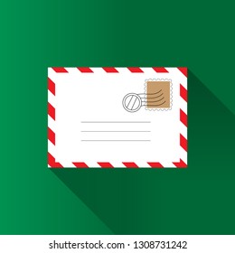 Mail icon simple construction sign vector. vector illustration flat design with long shadow.