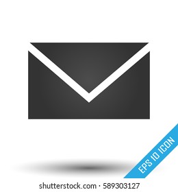 Mail icon. Simple flat logo of mail on white background. Vector illustration.