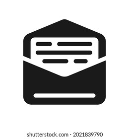 Icono de correo de estilo plano simple aislado en fondo blanco. Ilustración del vector