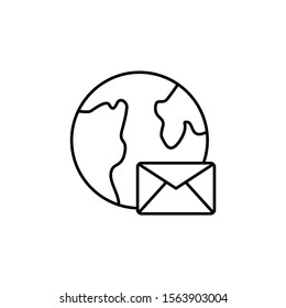 Mail icon. Simple line, outline vector of globe icons for ui and ux, website or mobile application