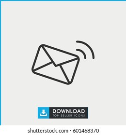 mail icon. simple outline mail vector icon. on white background.