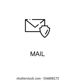 Mail icon. Single high quality outline symbol for web design or mobile app. Thin line sign for design logo. Black outline pictogram on white background