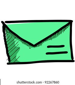 Mail icon sketch vector illustration