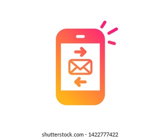 Mail icon. Smartphone communication symbol. Business chat sign. Classic flat style. Gradient mail icon. Vector