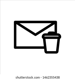Mail icon. Symbol of communication or message, envelope with trendy flat line style icon for web, logo, app, UI design. isolated on white background. vector illustration eps 10
