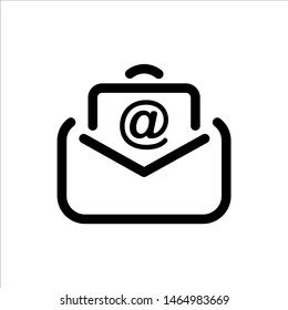 Mail icon. Symbol of communication, message or envelope with trendy flat line style icon for web, logo, app, UI design. isolated on white background. vector illustration eps 10