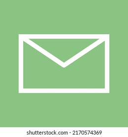 Mail icon or symbol with green background color and flat design for your work or anything