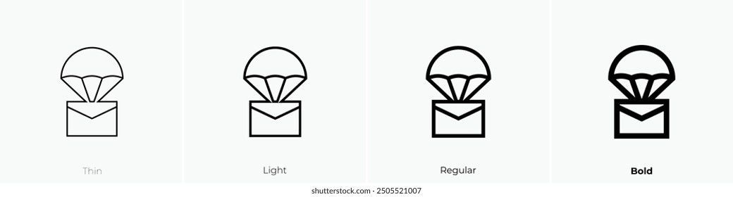 mail icon. Thin, Light Regular And Bold style design isolated on white background