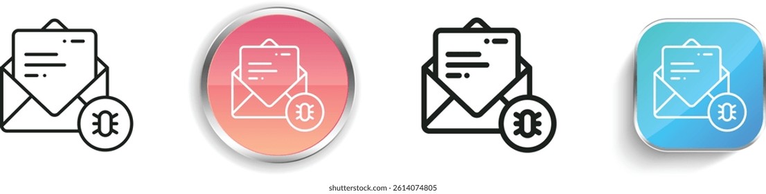 mail icon. Thin Linear, Regular and Button Style Design Isolated On White Background
