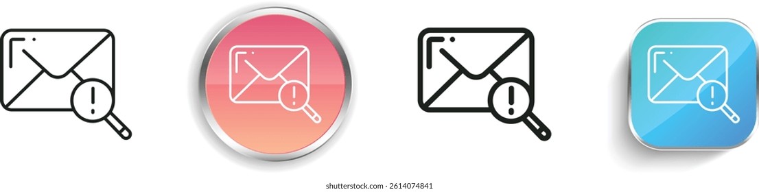 mail icon. Thin Linear, Regular and Button Style Design Isolated On White Background
