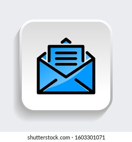 Mail icon with trendy filled line style icon for web, logo, app, UI design. isolated on white background. vector illustration eps 10
