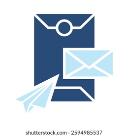 Mail Icon Two Color Style. Vector Illustration For Graphic Design