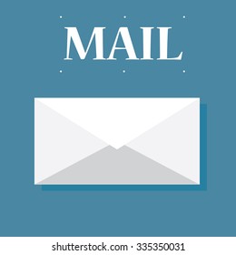 Mail icon vector blue