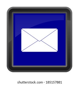 mail icon- vector button isolated on blue