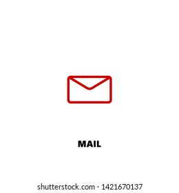 mail icon. mail vector design. sign design. red color