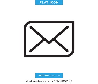Mail Icon Vector Design Template. Envelope Icon. Editable Stroke