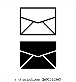 Mail icon vector. Envelope mail icon. Send mail message line sign icon—flat thin e-mail pictogram on white background.