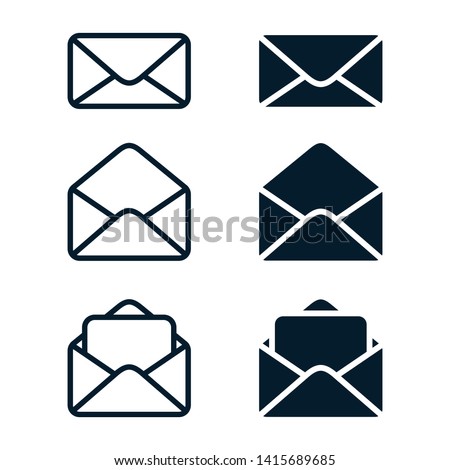 Mail Icon Vector. Envelope Set Illustration Design. EPS 10.