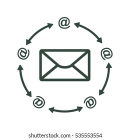 Mail Icon Vector flat design style