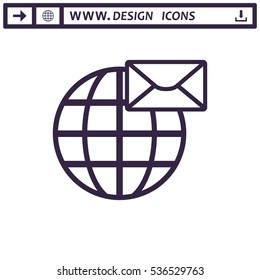 Mail Icon Vector flat design style