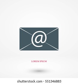 Mail icon vector, flat design best vector icon