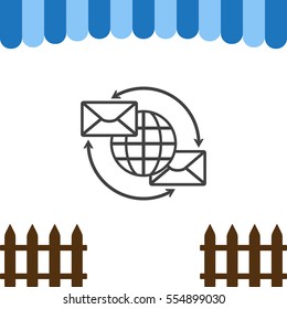 Mail Icon Vector flat design style