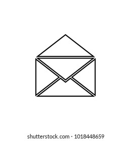 Mail icon. Vector icon of flat mail on white background.