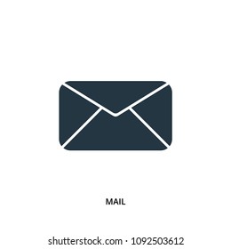 Mail icon in vector. Flat style icon design. UI. Vector illustration of mail icon.