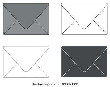 Mail icon, vector graphics. Icons for your layouts.