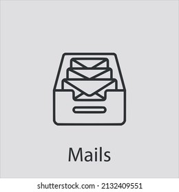 mail icon vector icon.Editable stroke.linear style sign for use web design and mobile apps,logo.Symbol illustration.Pixel vector graphics - Vector