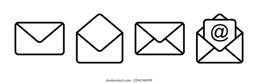 Mail-Symbol, Vektorgrafik. E-Mail-Zeichen und -Symbol. E-Mail-Symbol Envelope-Symbol