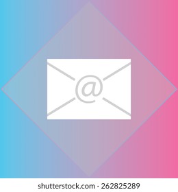 Mail icon, vector illustration. Flat design style..