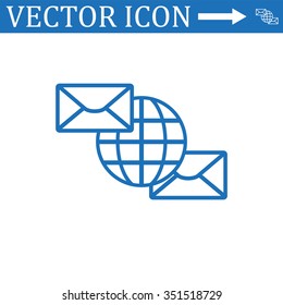 Mail icon, vector illustration. Flat design style