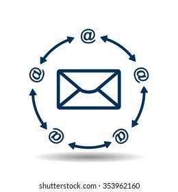 Mail icon, vector illustration. Flat design style